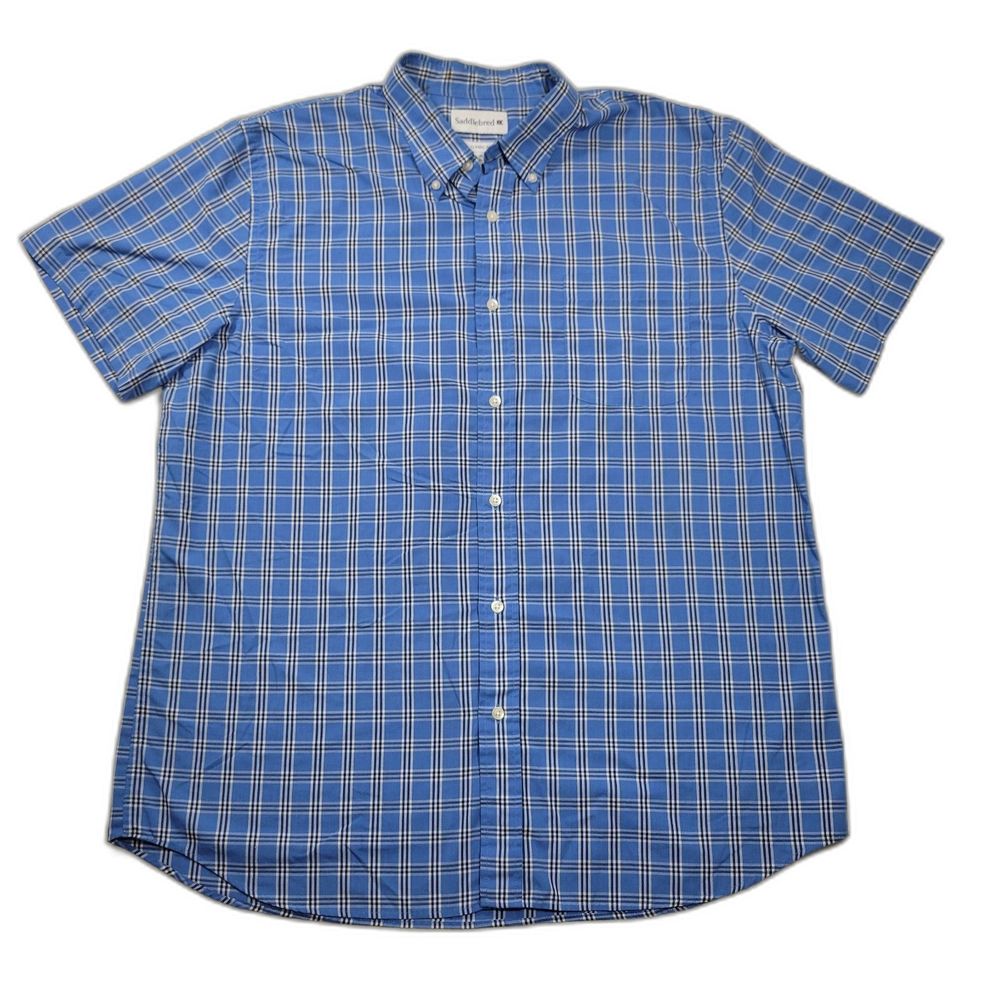 Saddlebred Men's Classic Fit SS Button Down Plaid Shirt XL